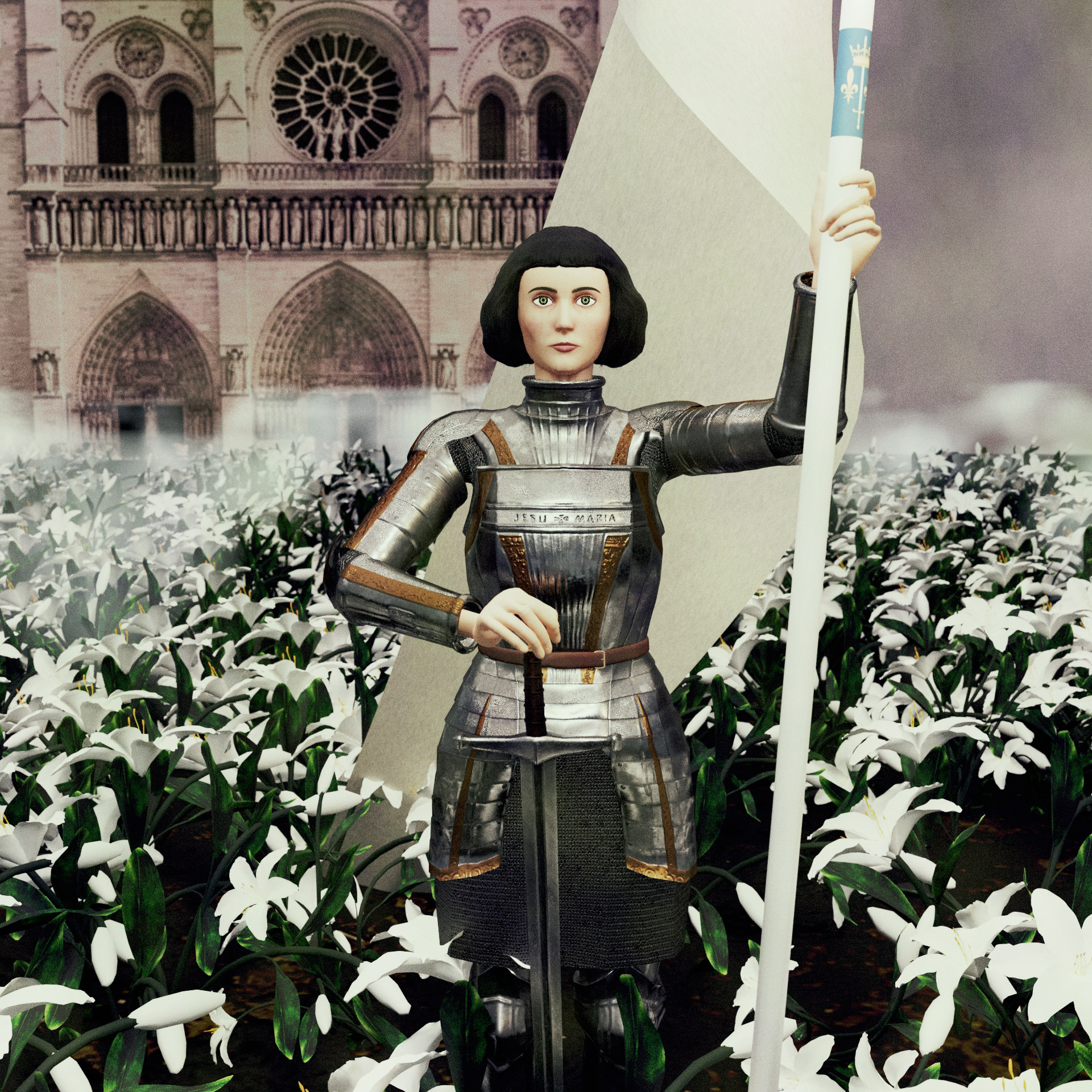 Jeanne d’Arc 3D Model (Sculpt/Highpoly to Low Poly Optimised)